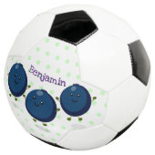 かわいいハッピーブルーベリー紫の漫画イラストレーション サッカーボール (3/4)