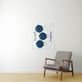 かわいいハッピーブルーベリー紫の漫画イラストレーション タペストリー (インサイチュ)