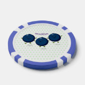 かわいいハッピーブルーベリー紫の漫画イラストレーション ポーカーチップ (シングル)