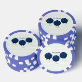 かわいいハッピーブルーベリー紫の漫画イラストレーション ポーカーチップ (積み重ね)