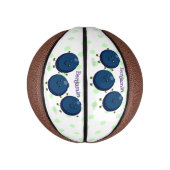 かわいいハッピーブルーベリー紫の漫画イラストレーション ミニバスケットボール (縦)