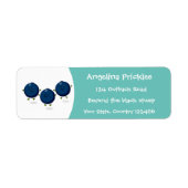 かわいいハッピーブルーベリー紫の漫画イラストレーション ラベル (正面)