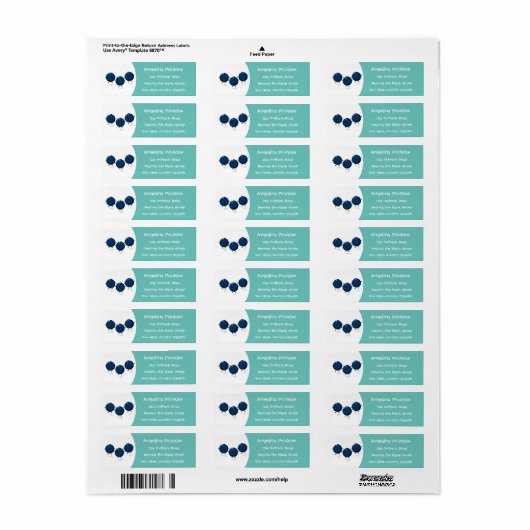 かわいいハッピーブルーベリー紫の漫画イラストレーション ラベル (フルシート)