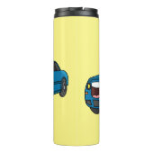 かわいいハッピーブルーリムジン漫画の車 タンブラー (裏面)