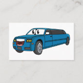 かわいいハッピーブルーリムジン漫画の車 名刺 (裏面)