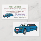 かわいいハッピーブルーリムジン漫画の車 名刺 (正面/裏面)