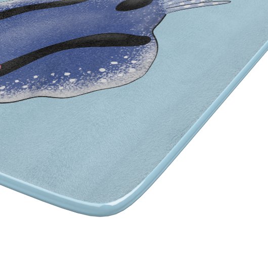 かわいいハッピーブルーnudibranch漫画イラストレーション カッティングボード (角)