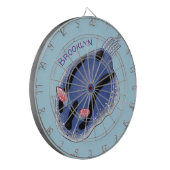 かわいいハッピーブルーnudibranch漫画イラストレーション ダーツボード (正面左)