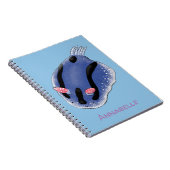 かわいいハッピーブルーnudibranch漫画イラストレーション ノートブック (右側)