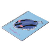 かわいいハッピーブルーnudibranch漫画イラストレーション ノートブック (左側)