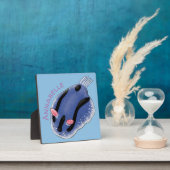 かわいいハッピーブルーnudibranch漫画イラストレーション フォトプラーク (インサイチュ)