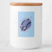 かわいいハッピーブルーnudibranch漫画イラストレーション フードラベル (正面)