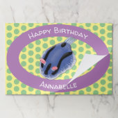 かわいいハッピーブルーnudibranch漫画イラストレーション ペーパーパッド (折り畳み)