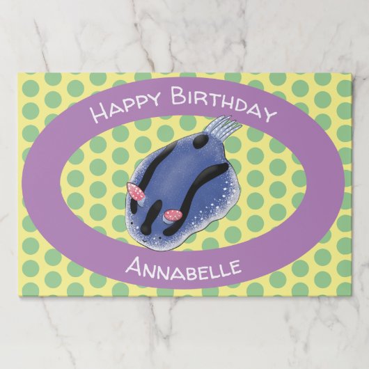 かわいいハッピーブルーnudibranch漫画イラストレーション ペーパーパッド (正面)