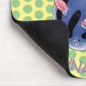 かわいいハッピーブルーnudibranch漫画イラストレーション マウスパッド (コーナー)