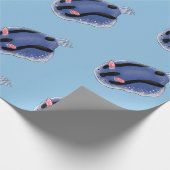 かわいいハッピーブルーnudibranch漫画イラストレーション ラッピングペーパー (角)