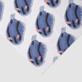 かわいいハッピーブルーnudibranch漫画イラストレーション 薄葉紙 (詳細)