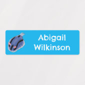 かわいいハッピーブルーnudibranch漫画パーソナライズされた ラベル (デザイン2)