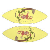 かわいいハッピーベビーオランウータン漫画イラストレーション アメリカンフットボール (パネル)