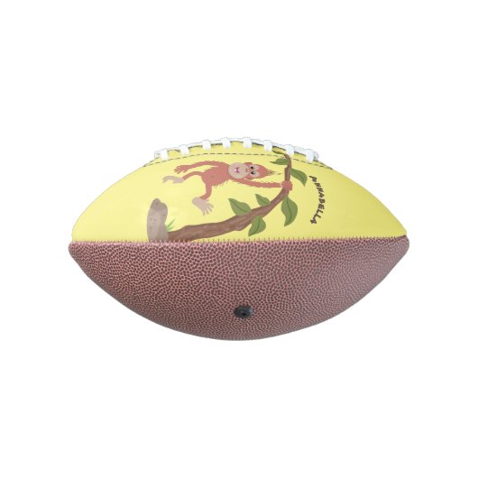 かわいいハッピーベビーオランウータン漫画イラストレーション アメリカンフットボール (回転270)