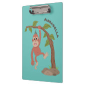 かわいいハッピーベビーオランウータン漫画イラストレーション クリップボード (左)