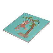 かわいいハッピーベビーオランウータン漫画イラストレーション タイル (側面)