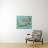 かわいいハッピーベビーオランウータン漫画イラストレーション タペストリー (インサイチュ(横))