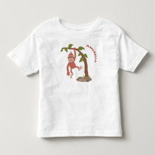 かわいいハッピーベビーオランウータン漫画イラストレーション トドラーTシャツ