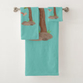 かわいいハッピーベビーオランウータン漫画イラストレーション バスタオルセット (インサイチュ)