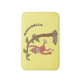 かわいいハッピーベビーオランウータン漫画イラストレーション バスマット (正面縦)