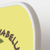 かわいいハッピーベビーオランウータン漫画イラストレーション ピックルボールラケット (左詳細)