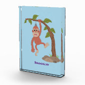 かわいいハッピーベビーオランウータン漫画イラストレーション フォトブロック (右)