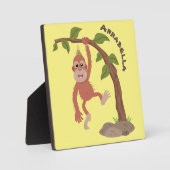 かわいいハッピーベビーオランウータン漫画イラストレーション フォトプラーク (正面)