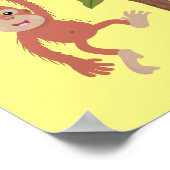 かわいいハッピーベビーオランウータン漫画イラストレーション ポスター (角)