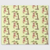 かわいいハッピーベビーオランウータン漫画イラストレーション ラッピングペーパー (フラット)