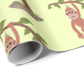 かわいいハッピーベビーオランウータン漫画イラストレーション ラッピングペーパー (ロールコーナー)