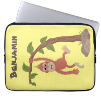 かわいいハッピーベビーオランウータン漫画イラストレーション