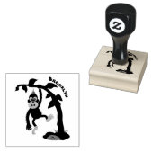 かわいいハッピーベビーオランウータン漫画イラストレーション ラバースタンプ (押印)