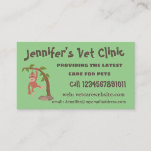 かわいいハッピーベビーオランウータン漫画イラストレーション 名刺