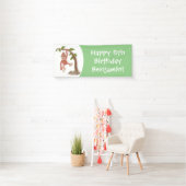 かわいいハッピーベビーオランウータン漫画イラストレーション 横断幕 (インサイチュ)