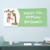 かわいいハッピーベビーオランウータン漫画イラストレーション 横断幕 (トレードショー)