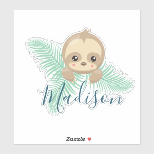 かわいいハッピーベビースロッスウィズパーム葉ズモノグラム シール (シート)