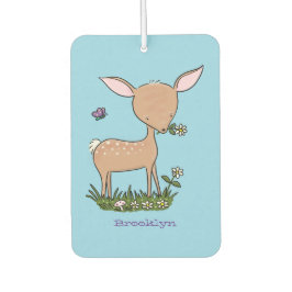 かわいいハッピーベビー鹿の漫画イラストレーション カーエアーフレッシュナー