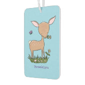 かわいいハッピーベビー鹿の漫画イラストレーション カーエアーフレッシュナー (左)