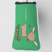 かわいいハッピーベビー鹿の漫画イラストレーション ゴルフヘッドカバー (回転90)