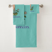 かわいいハッピーベビー鹿の漫画イラストレーション バスタオルセット (インサイチュ)