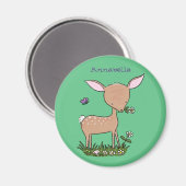 かわいいハッピーベビー鹿の漫画イラストレーション マグネット (正面/裏面)