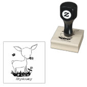 かわいいハッピーベビー鹿の漫画イラストレーション ラバースタンプ (押印)