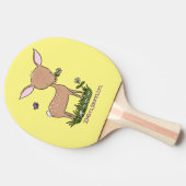 かわいいハッピーベビー鹿の漫画イラストレーション 卓球ラケット (横)