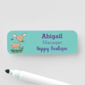 かわいいハッピーベビー鹿の漫画イラストレーション 名札 (インサイチュ)